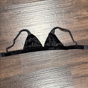 Forever 21 Black Velvet Triangle Bralette